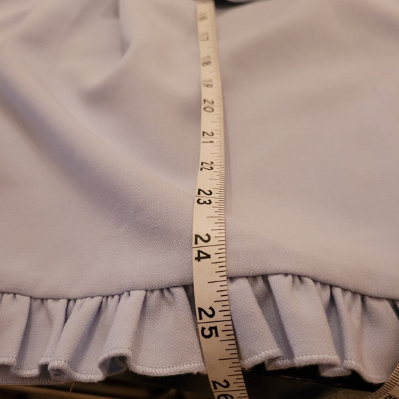 French Connection | Whisper Frill Ruffle Powder Baby Blue Strapless Dress Size 6 - Picture 5 of 10